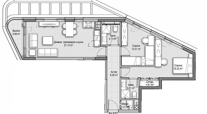 Тристаен апартамент в нова сграда! ж.к. Витоша!