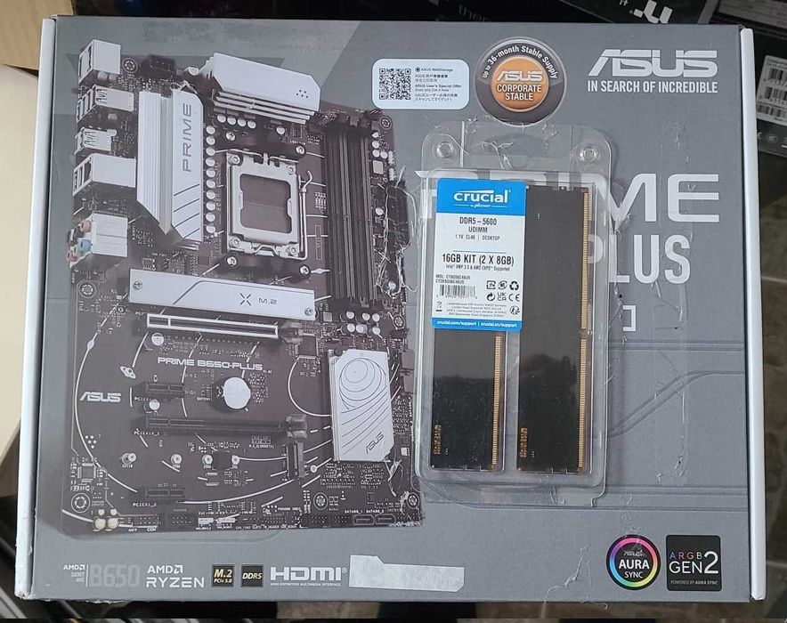 Kit Gaming Asus B650 plus + AMD Ryzen 5 8400F ,nou