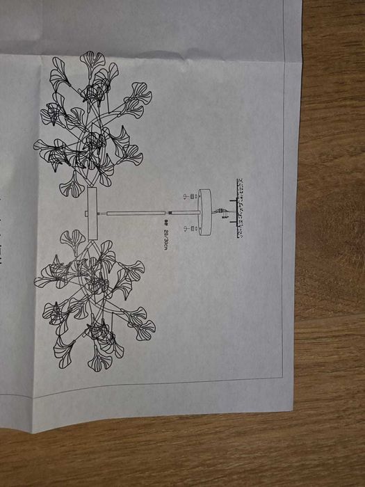 Lustra eleganta pentru living, cu frunze de Ginkgo din acril, 8 brate