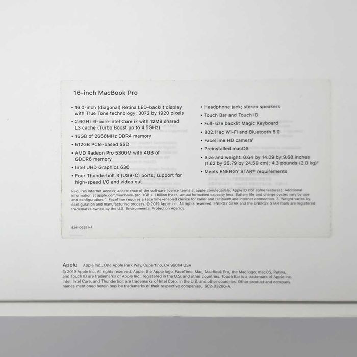 Macbook Pro 16" 2019 i7