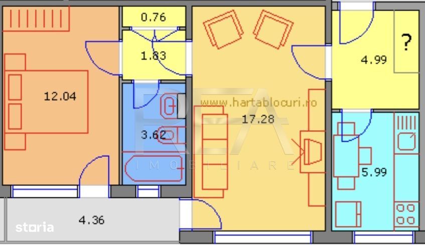 2 camere, 5/8, anvelopat, 53mp-Drumul Taberei