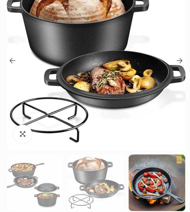 Set oale fontă natur 2 în 1