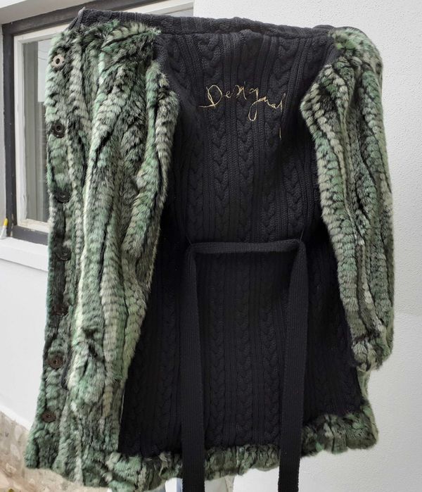 Palton Desigual din lână cu tricot tricotat pentru damă, femei