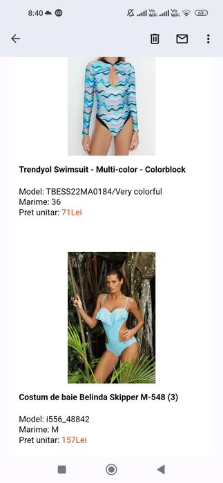 Costume baie intregi