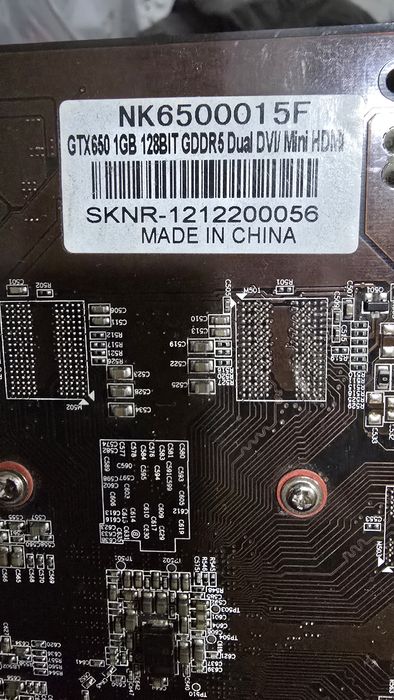 Продаётся видеокарта GTX 650