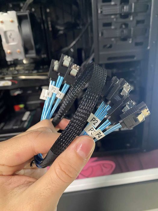 КАСТОМНЫЙ SATA X4 Кабель для SSD/HDD (красивая сборка)