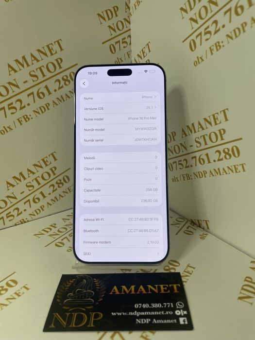NDP Amanet Braila Iphone 16 Pro Max( 48037)