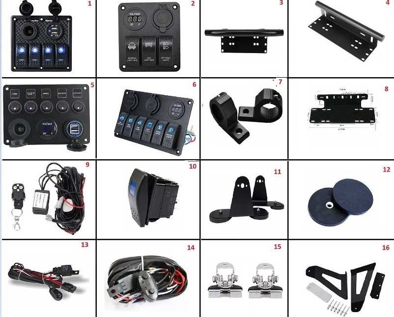 Accesorii Led bar, Proiector led, Cablaj, Buton, bullbar, DISCOUNT 20%