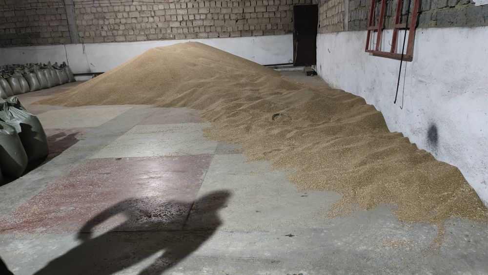 Пшеница в мешках