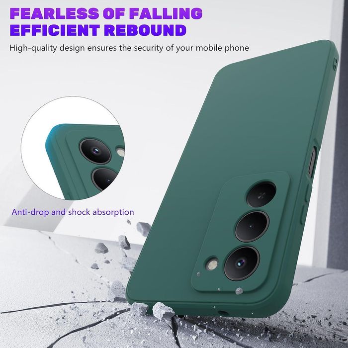 Матов силиконов кейс за xiaomi redmi 15 4g - тъмно зелен