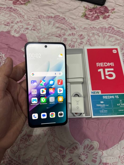 Xiaomi Redmi 15 6+6/128GB Black Yengi 2025 Full Karobka Yengi telefon