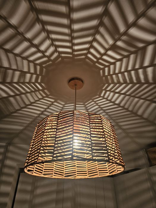 IKEA Lustra abajur ratan lemn NOU