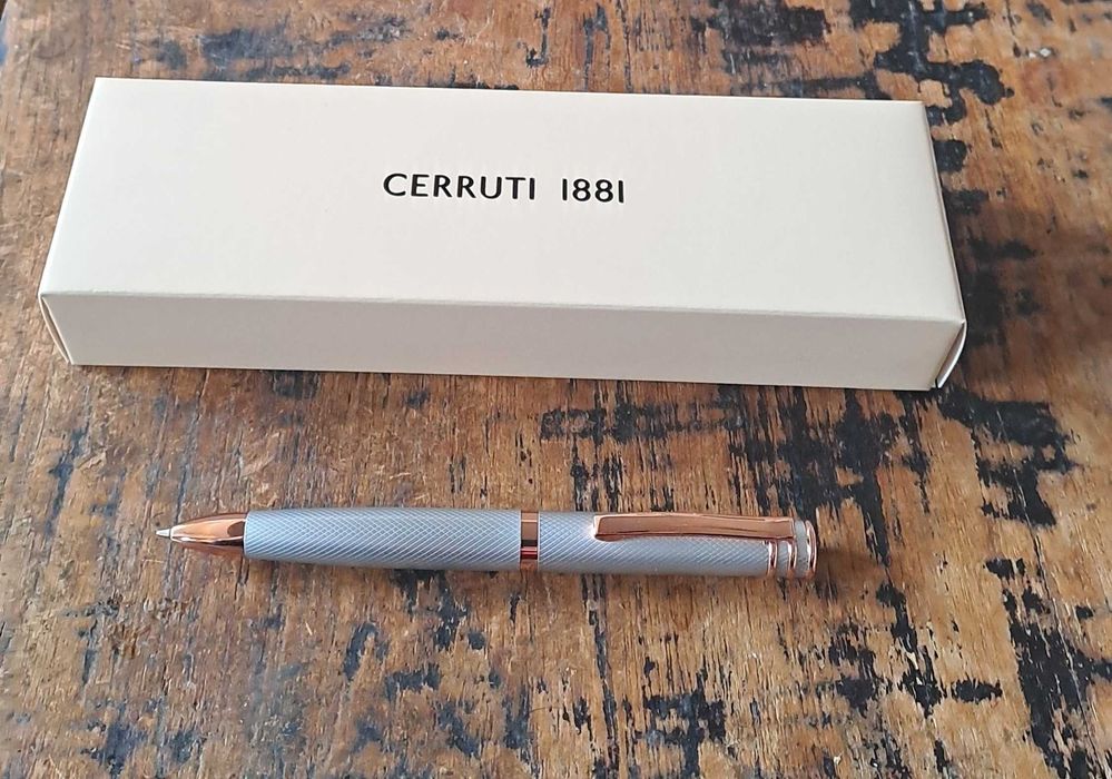 химикалка Cerruti 1881 Черути Austin Diamond сребро хром  розово злато