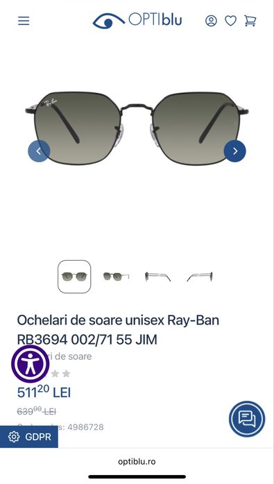 Ochelari de soare unisex Ray-Ban Jim 0RB3694 002/71 Negru