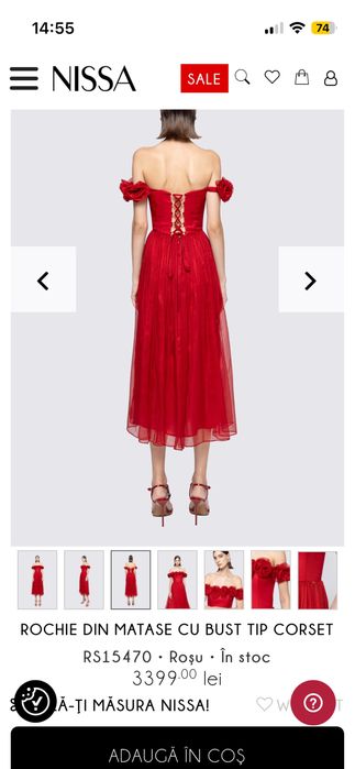 Rochie Nissa matase naturala