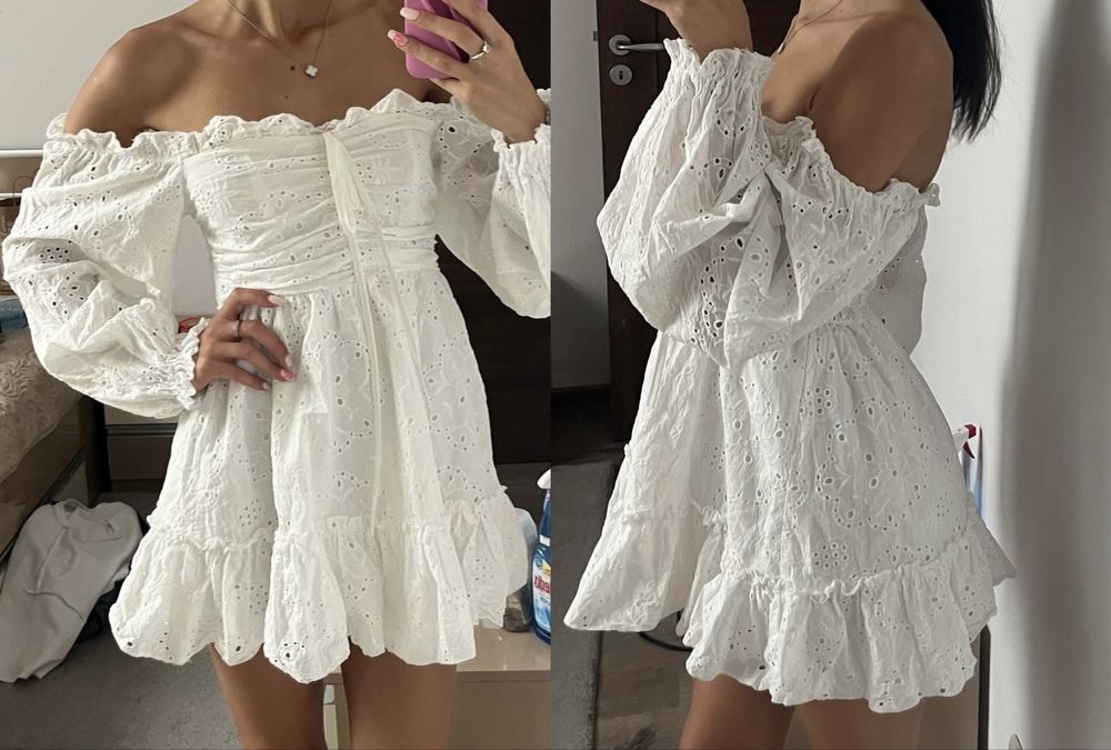 Бяла лятна рокличка НОВА