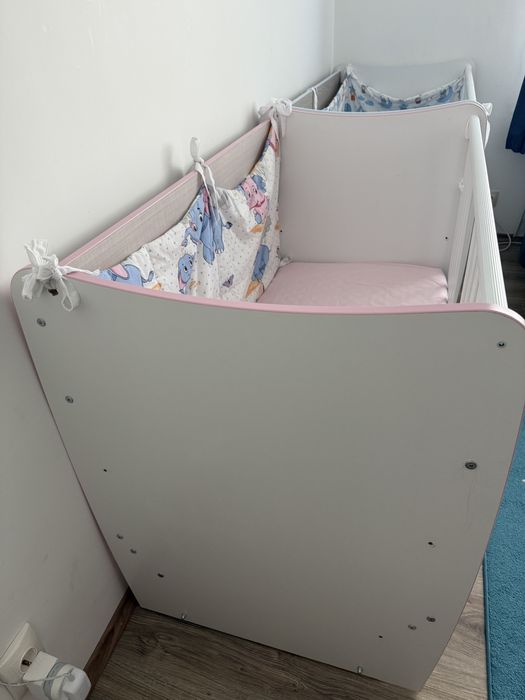 Бебешко дървено креватче Lorelli Matrix Розово