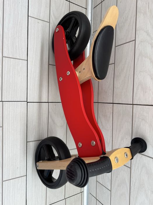 OCIE Колело за баланс / Триколка 2 в 1 Дървено Червено