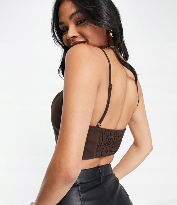 Кафяв корсет топ – размер S Pull&Bear