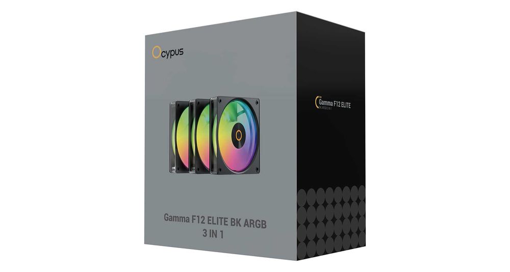 \ Вентиляторы для корпуса Ocypus Gamma F12 Elite BK  ARGB 3 IN 1
