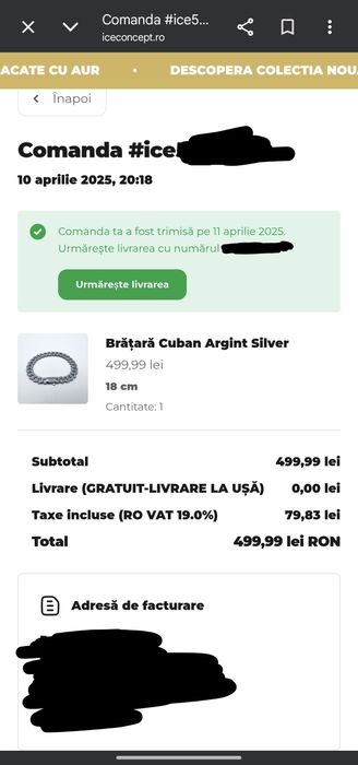 vând brățară ice concept