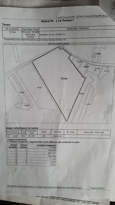Ideal investitie!Vând 30 000 mp teren la sosea Zorleni