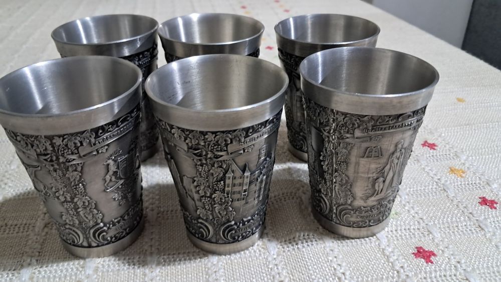 Set 6 pahare din staniu 150 ml