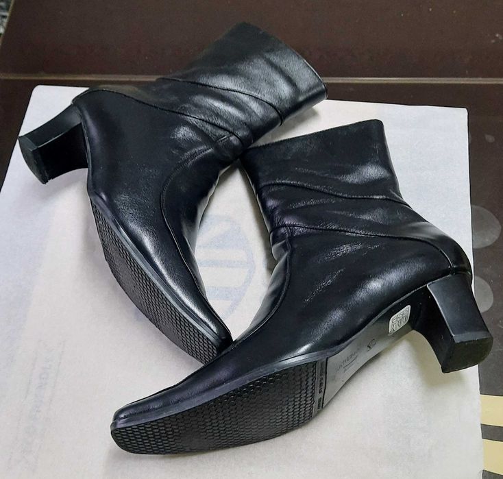 Cizme damă scurte, din piele naturală