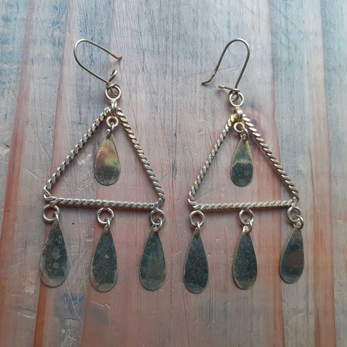 24 К позлатени, сребърни обеци, Сребро 925 SILVER EARRINGS