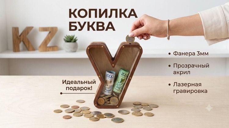 Копилка денежная в форме буквы