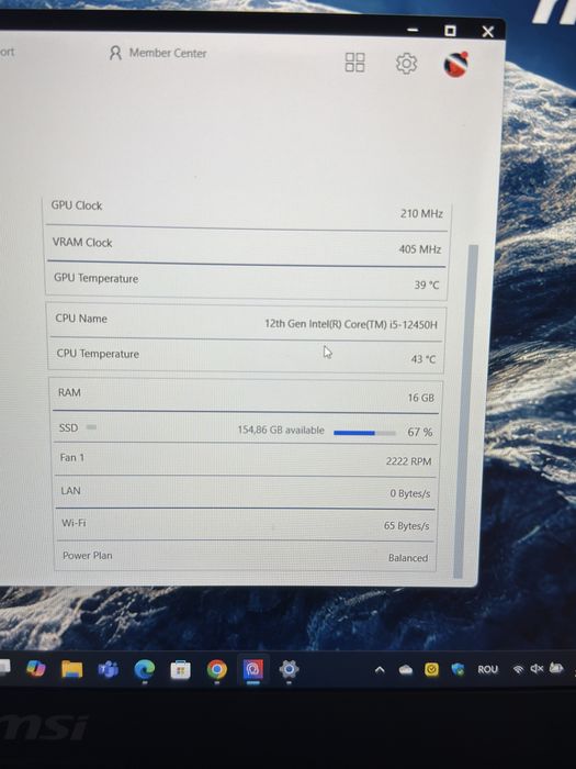 Laptop gaming msi cyborg 15 A12UC