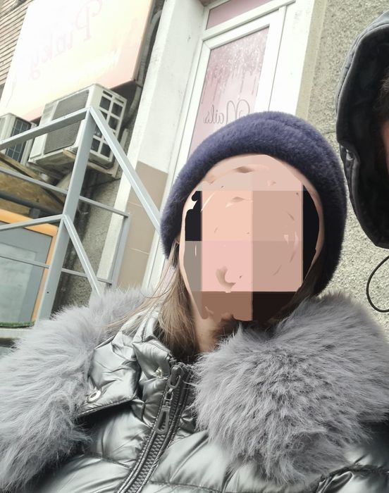 Geacă lungă metalică lucioasă