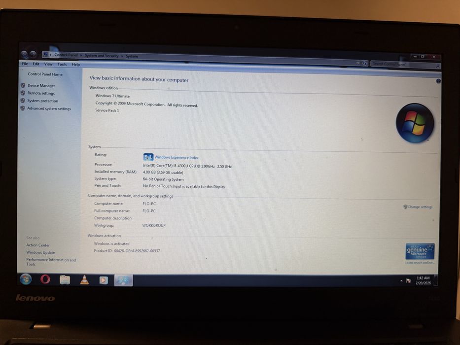 Lenovo Thinkpad funcțional