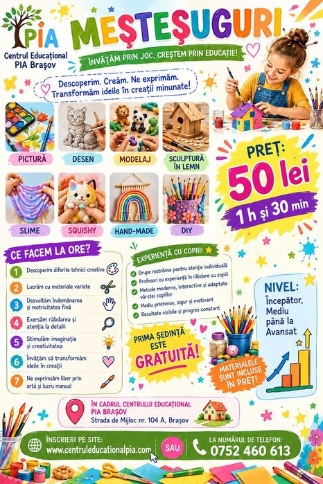 Cursuri de Electronică/Ecoturism/Meșteșuguri în cadrul Centrului Educațional PIA