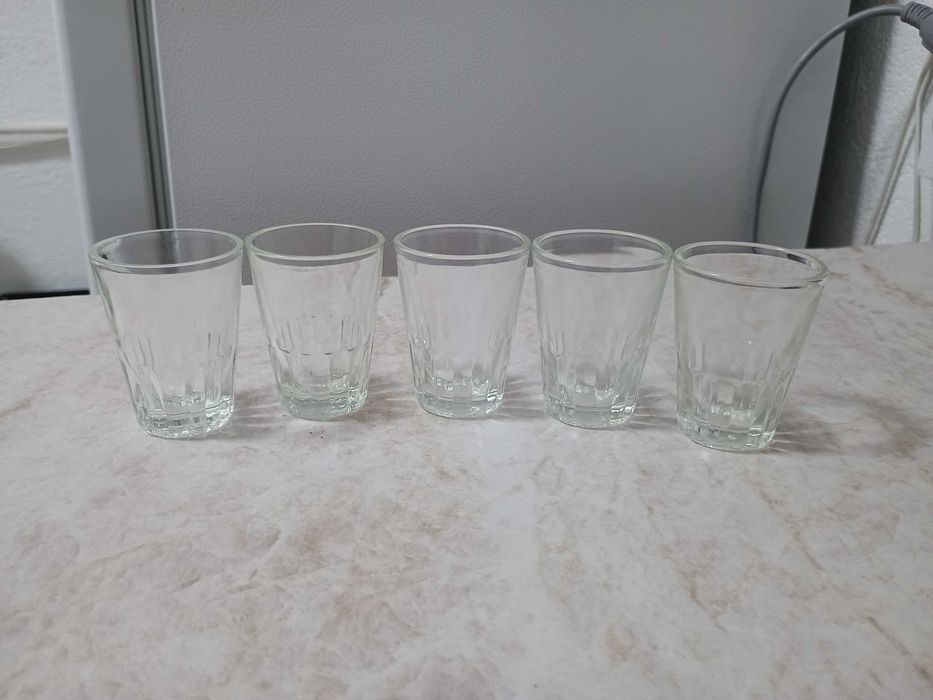 Set 5 pahare cristal shot bauturi alcoolice whisky coniac palinca