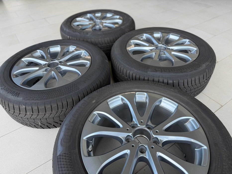 Set roti complet jante Mercedes GLC aliaj originale + anvelope iarna CONTINENTAL 235/60 R18