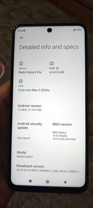 Redmi note 9 pro impecabil.