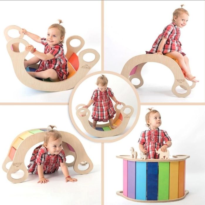 Мултифункционална детска люлка Tutu Rocker – дървена, ръчно изработена