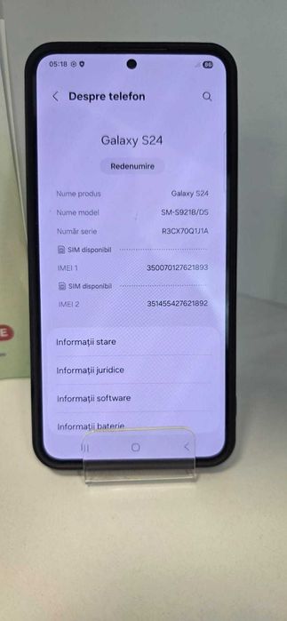 Samsung S24 5G 8/256Gb (Ag8 Tudor1/B74149) - Garantie 2 ani!