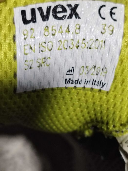 UVEX încălțăminte cu protecție în vârf, mărimea 39, interior 25 cm