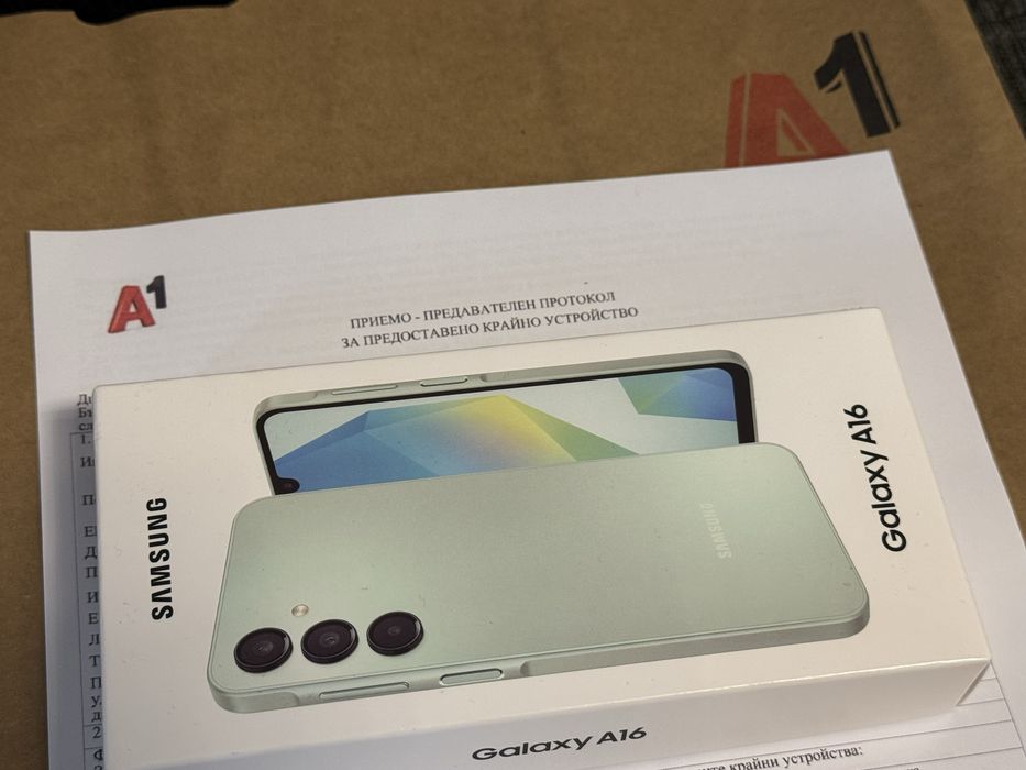 ЗАПЕЧАТАН 128GB Samsung A16 5G A1 Гаранция 2028 г. Green