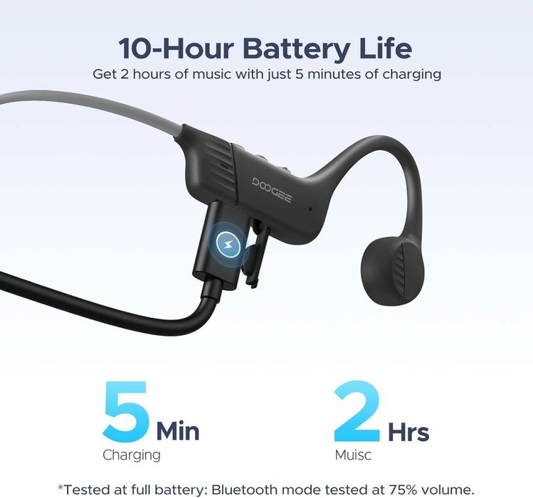 Слушалки DOOGEE с костна проводимост, спортни Bluetooth слушалки