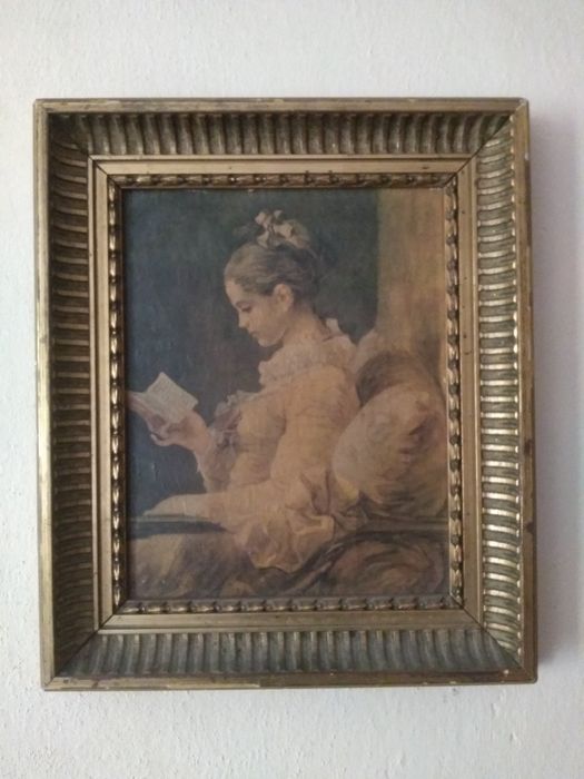 Картина Дамата с книгата.