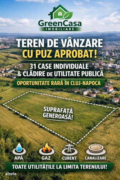 Teren de vanzare cu PUZ aprobat | 31 case individuale