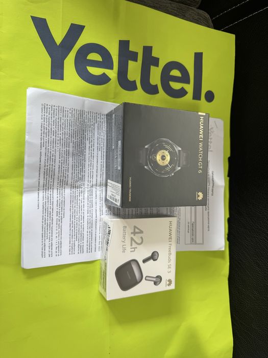 ЗАПЕЧАТАН 46mm Huawei watch GT 6 Buds SE 3 Гаранция Yettel 2027 Black