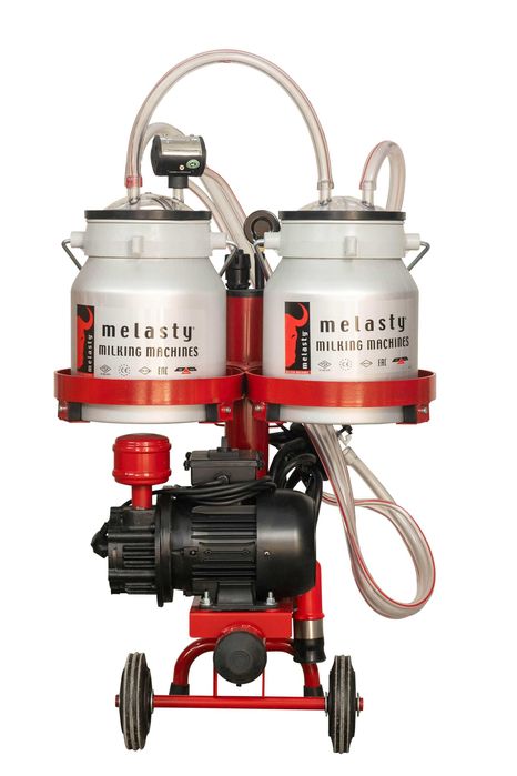 Aparat de muls vaci MICRO, un post si 2 bidoane aluminiu de 10 litri