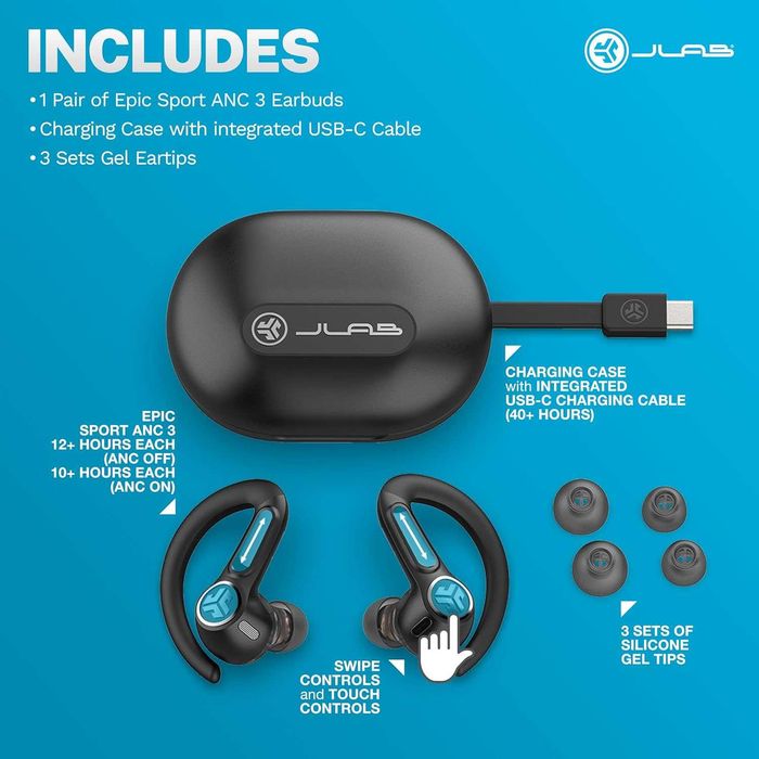 Слушалки JLab Epic Sport ANC 3 Bluetooth ANC