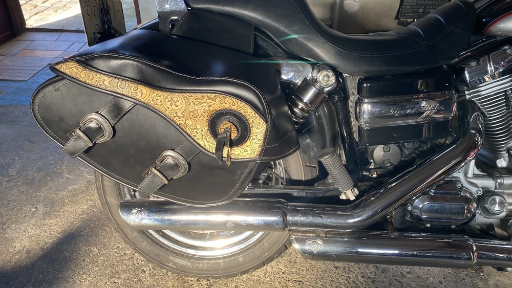 Coburi /Genti moto laterale din piele