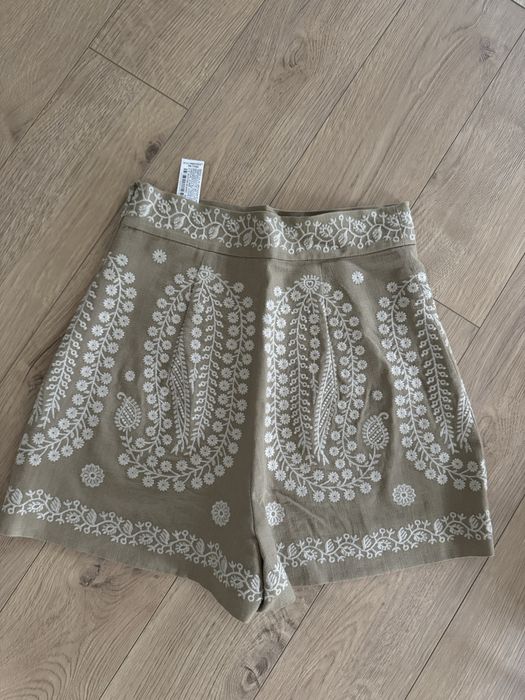 Pantaloni Zara cu broderie, XS