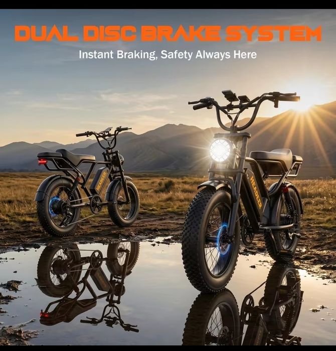 НОВИ! Електрически Велосипед HEADEER BK20 (750W, 48V 20Ah,50km/h) – Fat Bike E Bike